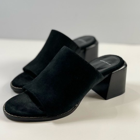 Aquatalia Kayla Mule Slide Black Suede Size 6.5M - Picture 1 of 7